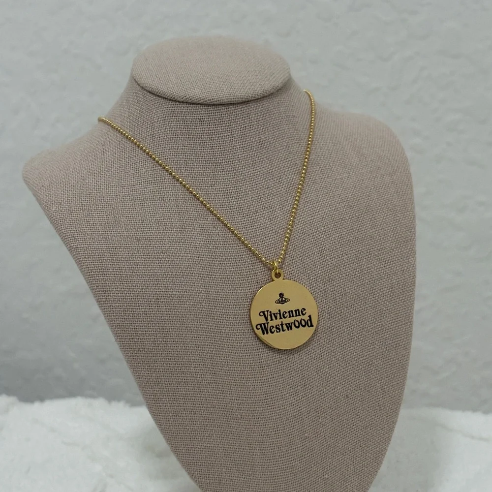 Vivienne Westwood Logo Pendant Necklace 18K gold-plated fall 25 (item #N10) - Picture 5 of 9